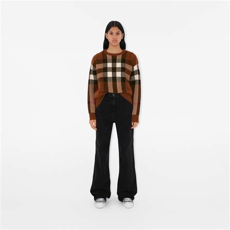 burberry wool cashmere patchwork sweater|Check Wool Cashmere Sweater Price £950 .